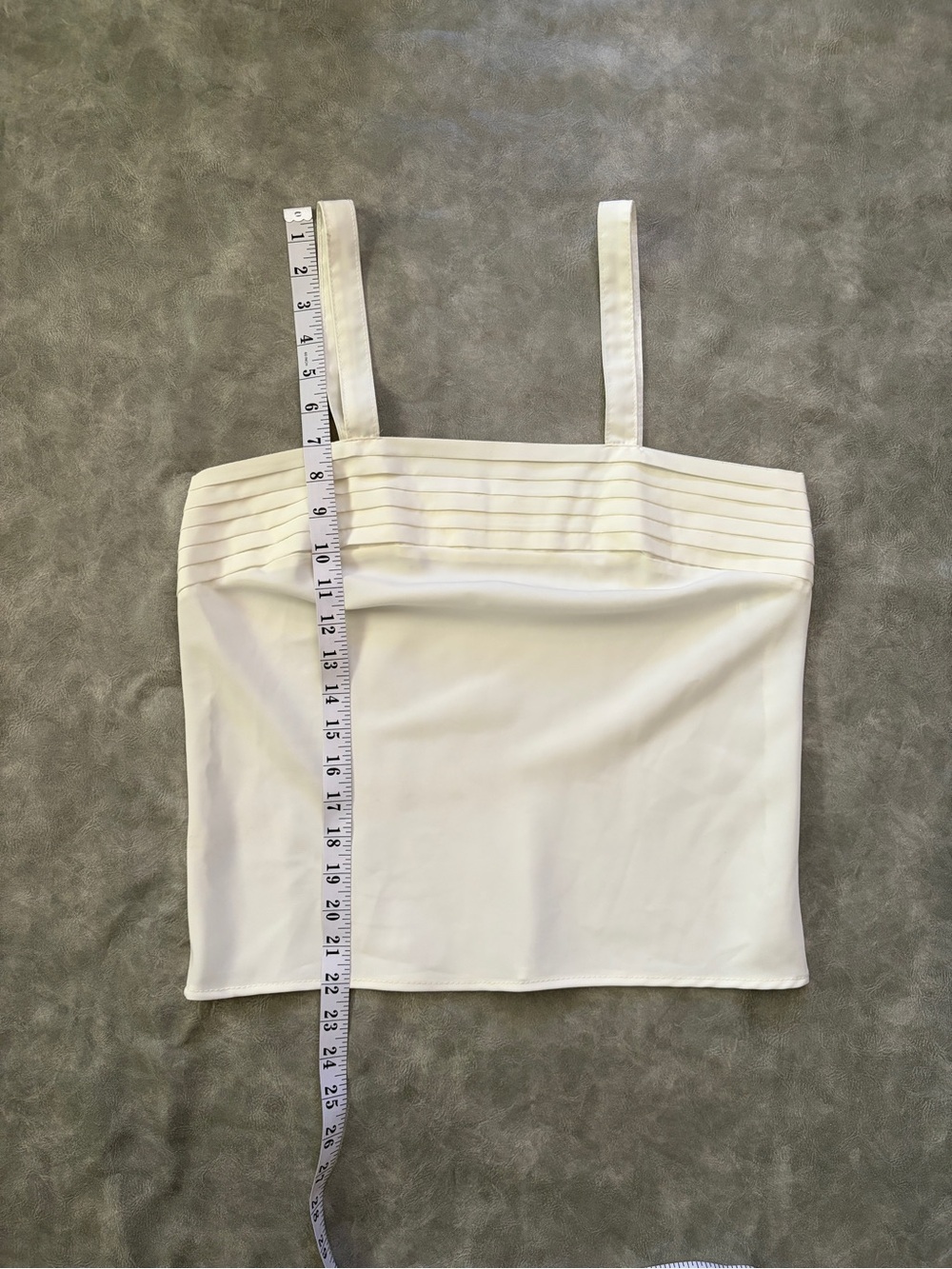 Vintage Y2K White Pleated Square Neck Layering Cami Tank Top - Picture 7 of 7